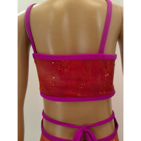 Dance Costume Medium Child Orange Weissman 4793 Jazz Lyrical Handkerchief Skirt - Picture 6 of 8